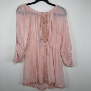 Giulia dusty rose crinkle tunic dress